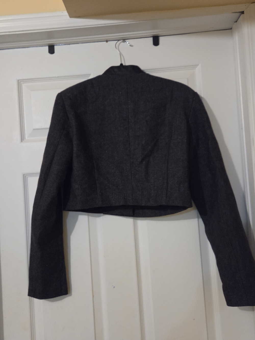 Cropped Women's Jacket in Dark Charcoal Gray